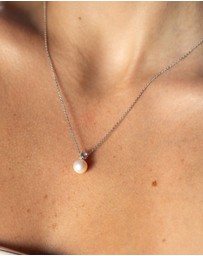 Georgini - Noosa Pink Freshwater And Morganite Cubic Zirconia Pendant Silver