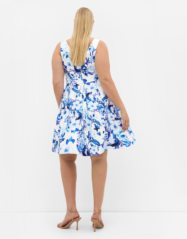 City Chic - Andrea Fit & Flare Print Dress
