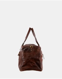 Pierre Cardin - Pierre Cardin Burnished Leather Multi-Compartment Overnight Bag
