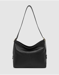 Republic of Florence - Sophia Matt Black Leather Shoulder Bag