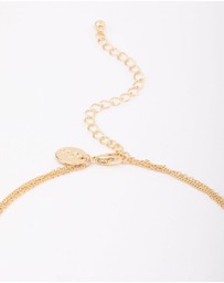 Lovisa - Gold Plated Brass Trio Pearl Baguette Layered Necklace