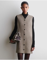 COS - Merino Wool Buttoned Shift Mini Dress