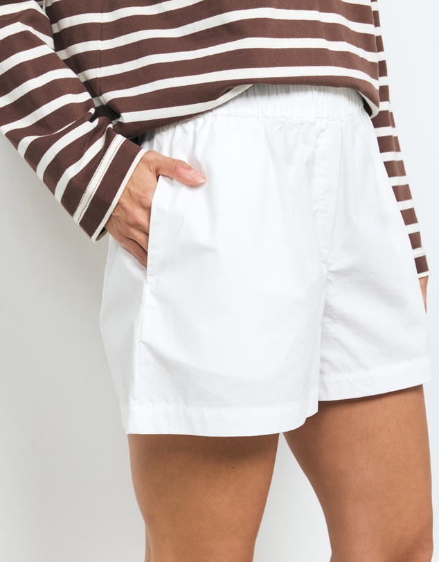 AERE - Sabrina Wide Leg Mid Waisted Shorts