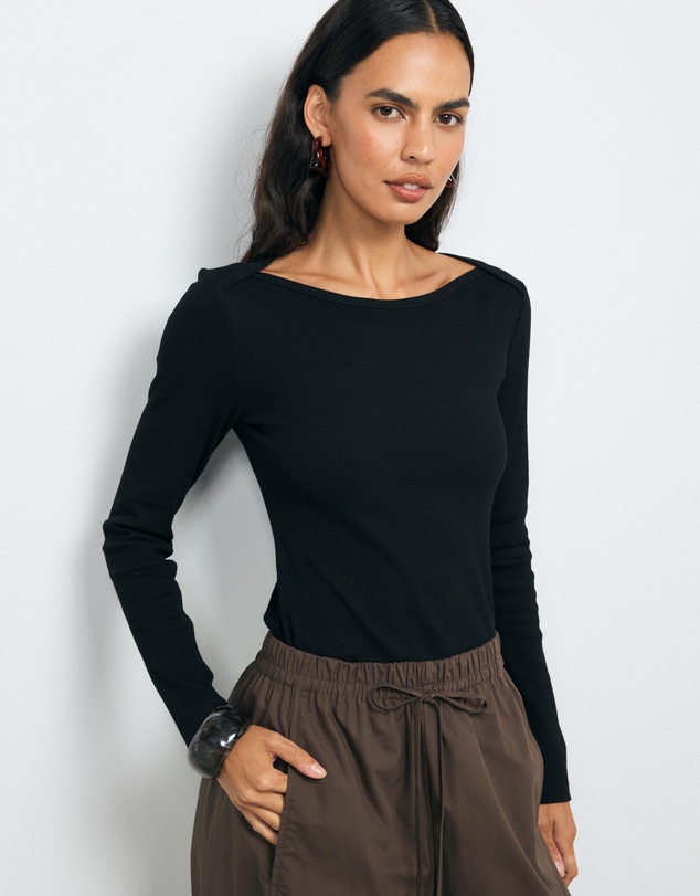 AERE - Sara Long Sleeve Rib Top