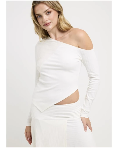 Alice In The Eve - Ashley Ribbed Assymetrical Top