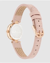 Ted Baker - Jolyye Crystal 24mm Rose Gold-Tone Pink Leather Watch