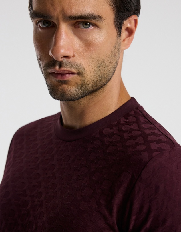 Calibre - Monogram Jacquard T-shirt Oxblood