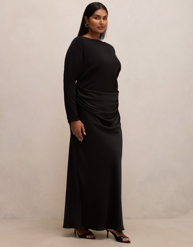 Forever New Curve - Briella Curve Boat Neck Draped Maxi Dress