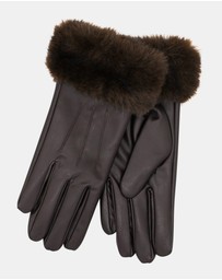 Morgan & Taylor - Gia Faux Leather Gloves in Brown