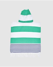 Tolu Australia - Green and Blue Kids Hooded Beach Towel