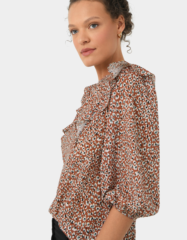 Forcast - Chelsea Frill Detail Balloon Sleeve Top