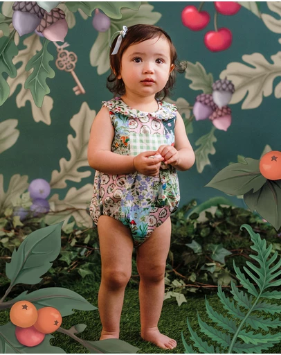 Fleur Harris - 'The Magic Faraway Tree' Pretty Patchwork Romper in Patchwork