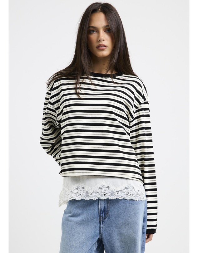 Subtitled - Long Sleeve Stripe Top