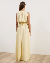 Atmos&Here - Cleo V-Neck Cinched Waist Midi Dress