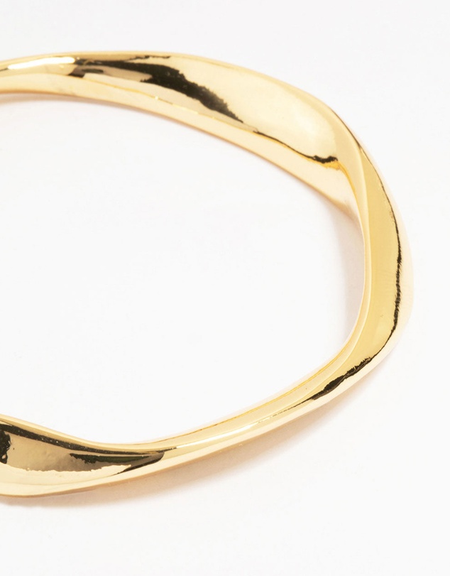 Lovisa - Gold Plated Brass Statement Wavy Bangle
