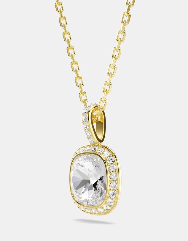 Swarovski - Una Angelic Pendant, Cushion Cut, White, 18K Gold Finish