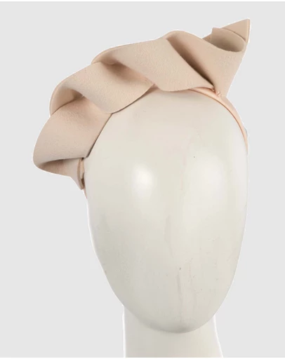 Max Alexander - Felt Beige Spiral Fascinator