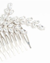Lovisa - Silver Diamante Flower & Leaf Hair Comb