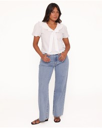Petal & Pup - Fleming Frill Collar Shirt - White