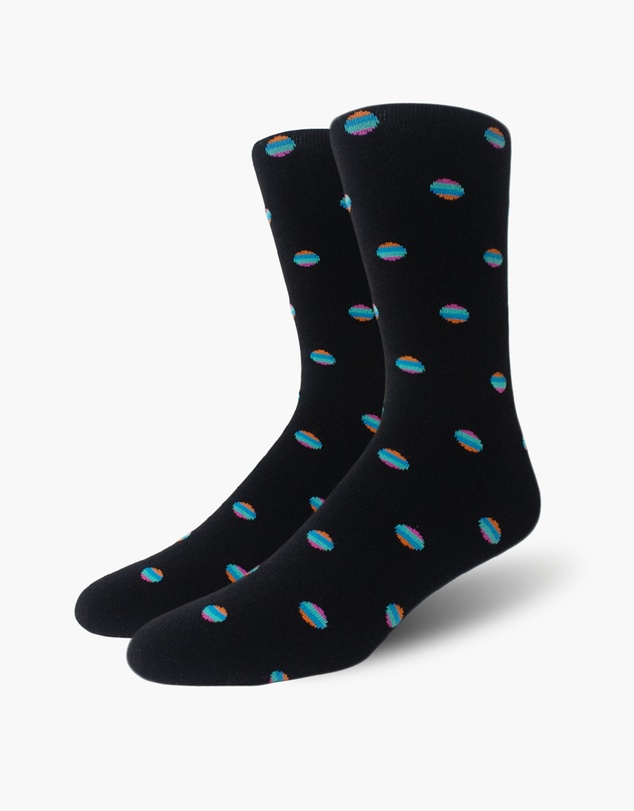 Swanky Socks - Black Retro Polka Dots