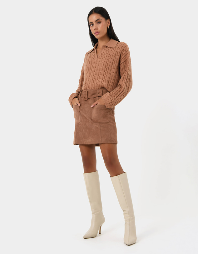 Forcast - Julie Faux Suede Mini Skirt