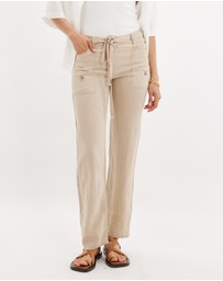 Amelius - Erin Linen Tie Cargo Pant