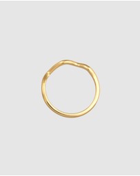Elli Jewelry - Ring Waves Minimal Trend in 925 Sterling Silver Gold Plated