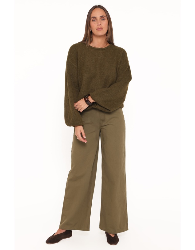 Petal & Pup - Galadriel Drawcord Sweater - Khaki