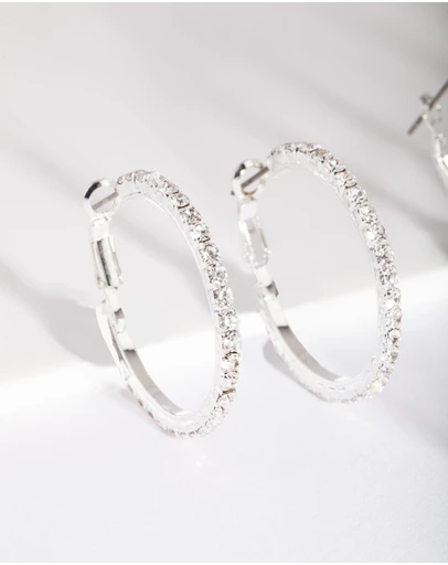 Lovisa - Silver Diamante Multi Hoop Earring Pack