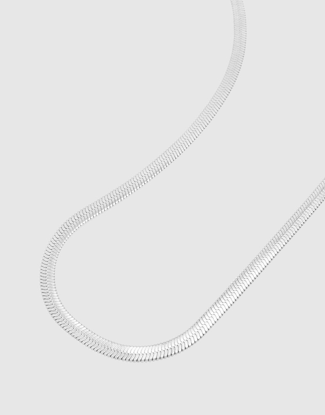 Nialaya Jewellery - Snake Chain Necklace in Silver