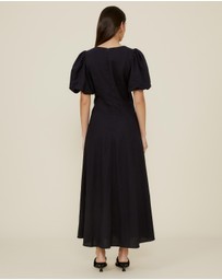 The Fated - Lucy Puff Sleeve Midi Dress