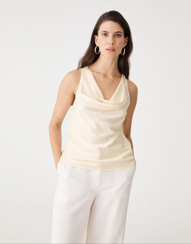 Forcast - Aurelia Satin Cowl Neck Top