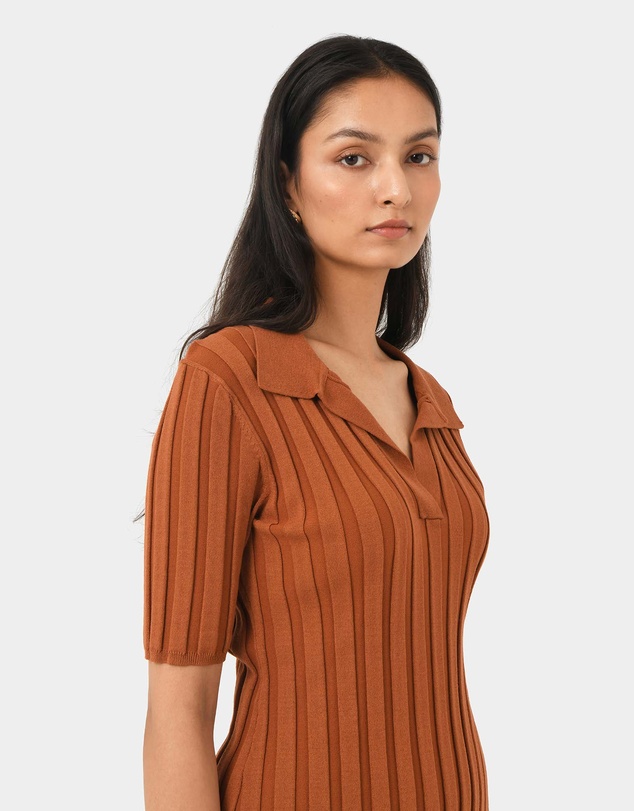 Forcast - Manhattan Polo Knit Top