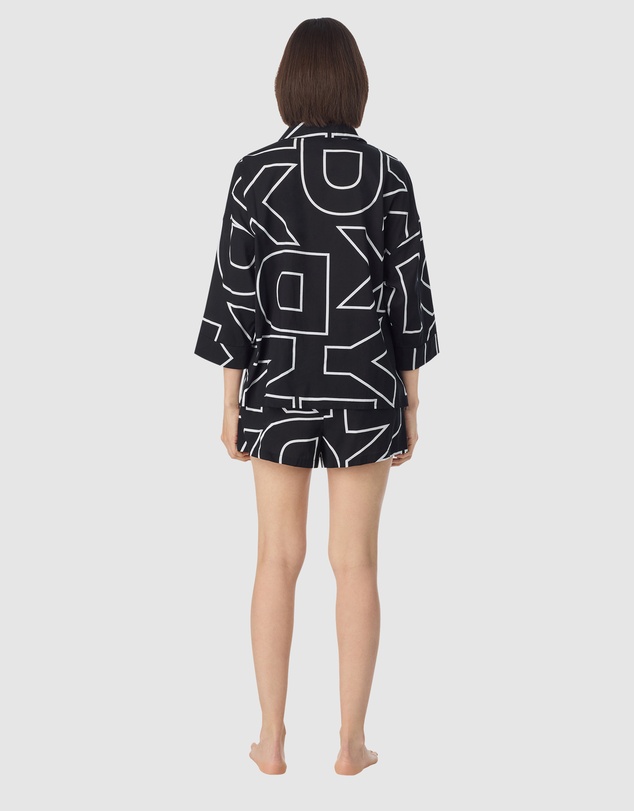 DKNY - Woven Cotton & Viscose Button Up Short Pyjama Set