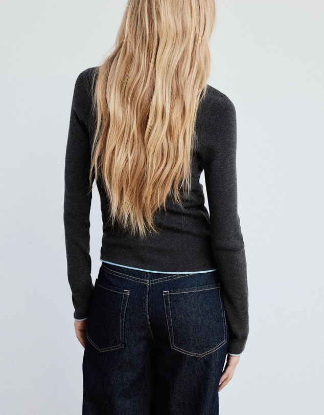 M.N.G - Ribbed Knit Jumper with Contrast Edging