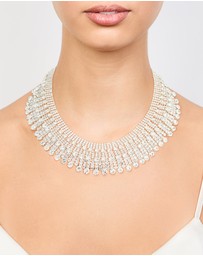 Lovisa - Silver Diamante Fan Cupchain Bib Necklace