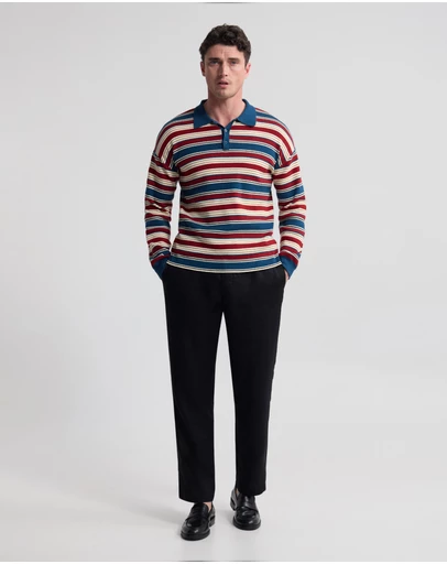 Oxford - Cedric Striped Rugby Knit