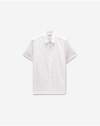 Calibre - Sheer Striped Short Sleeve Shirt White