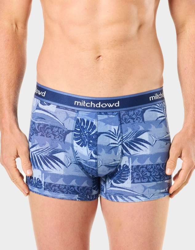 Mitch Dowd - Mitchdowd Mens 3 Pack Trunks in Blue Tones and Tropical Print