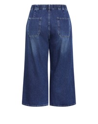 City Chic - Plus size Jorja Wide Leg Crop Denim Pant - mid wash