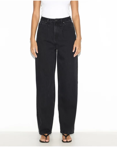 Dazie - Naples Pleat High Waisted Relaxed Jeans