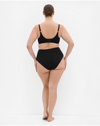 City Chic - Plus size Luxe Microfibre Plunge T-Shirt Bra - black