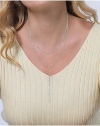 Elli Jewelry - Necklace Y-Chain Layer Balls in 925 Sterling Silver