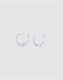 Elli Jewelry - Earrings Kids Creole Crystals 925 Sterling Silver