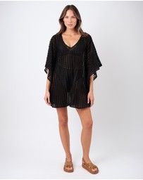 UNE PIECE - Scalloped Lace V-Neck Mini Kaftan