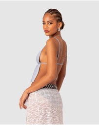 EDIKTED - Rylee Tie Front Open Back Top