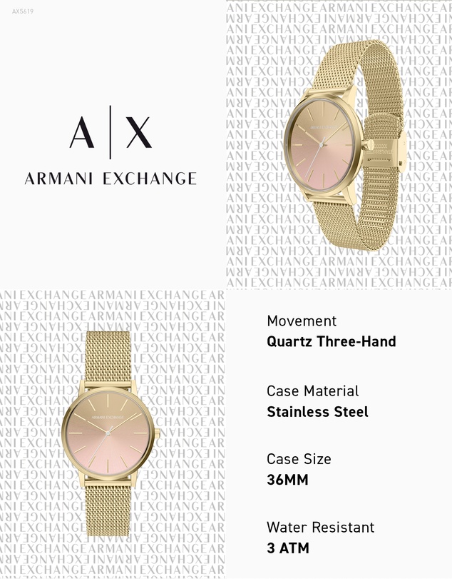 Armani Exchange - Gold Tone Analogue Watch