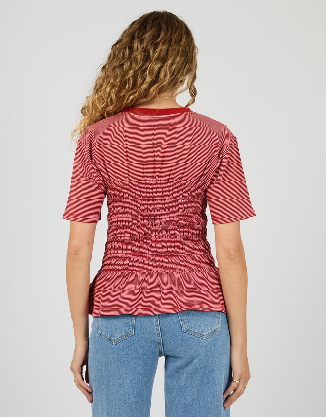All About Eve - Lipa Stripe Tee Red