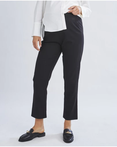 Angel Maternity - Donna High Waist Maternity Work Pants in Black