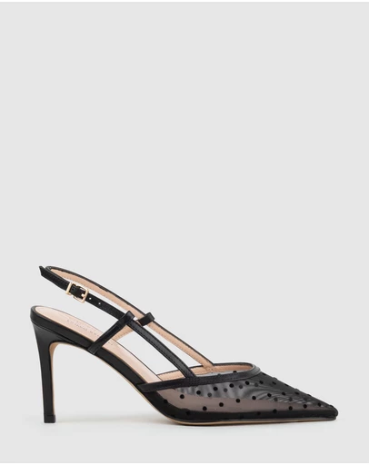 Edward Meller - ALECIA85 Dot Mesh Posted Slingback